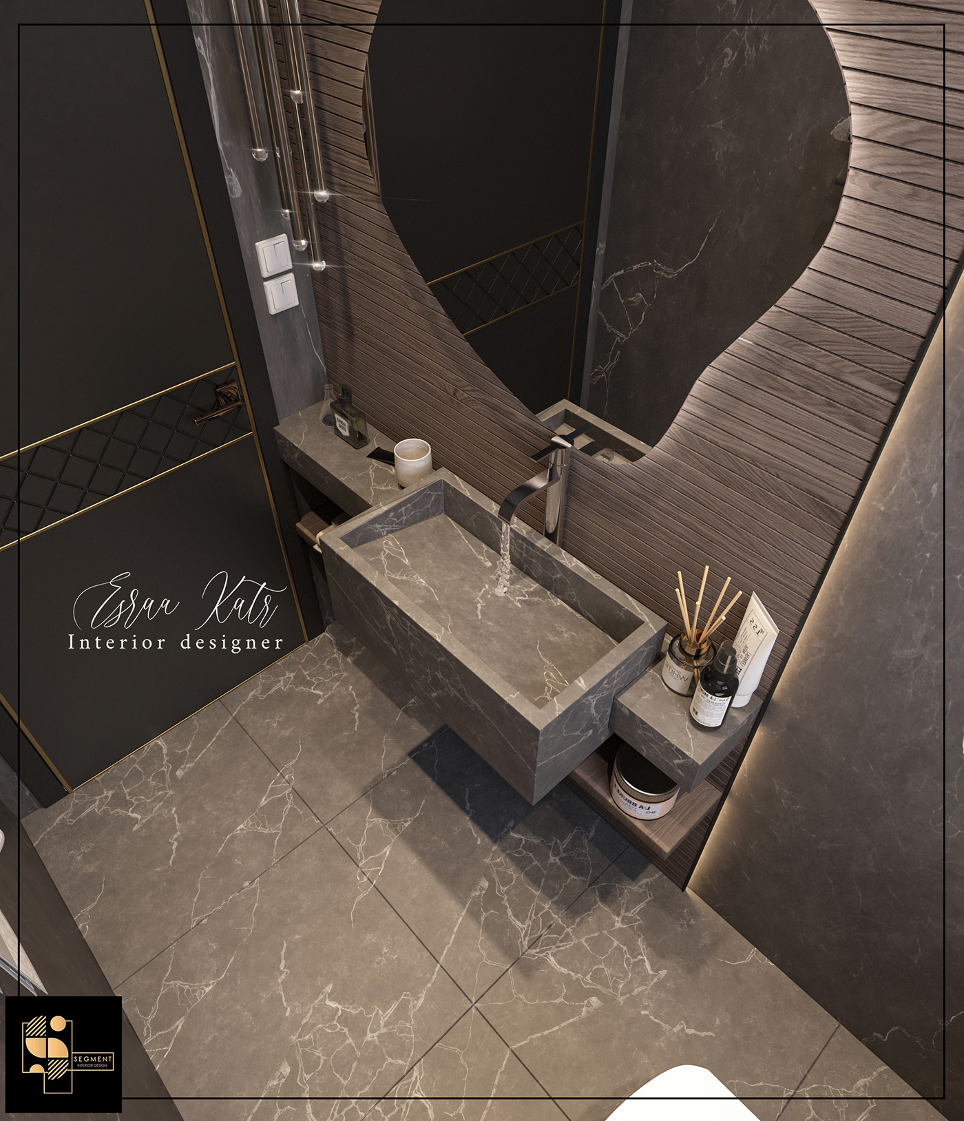 bathroom grey Guest Toilet home interior design  luxury Marble residential toilet wood