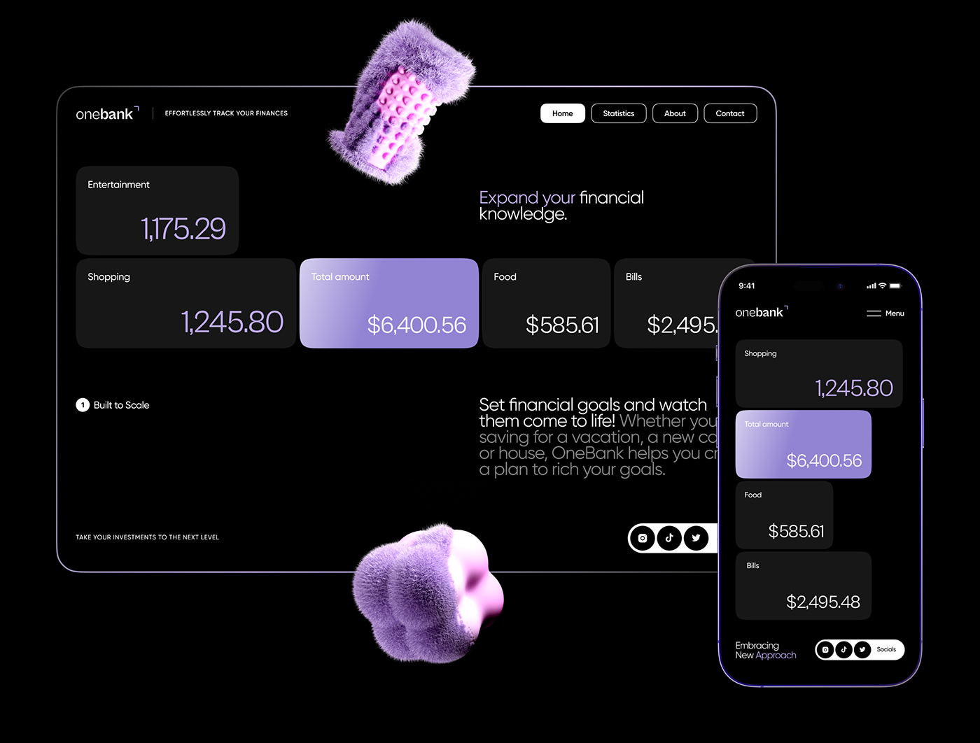 UI/UX 3D Fintech banking finance Mobile app Website animation  brand identity branding 