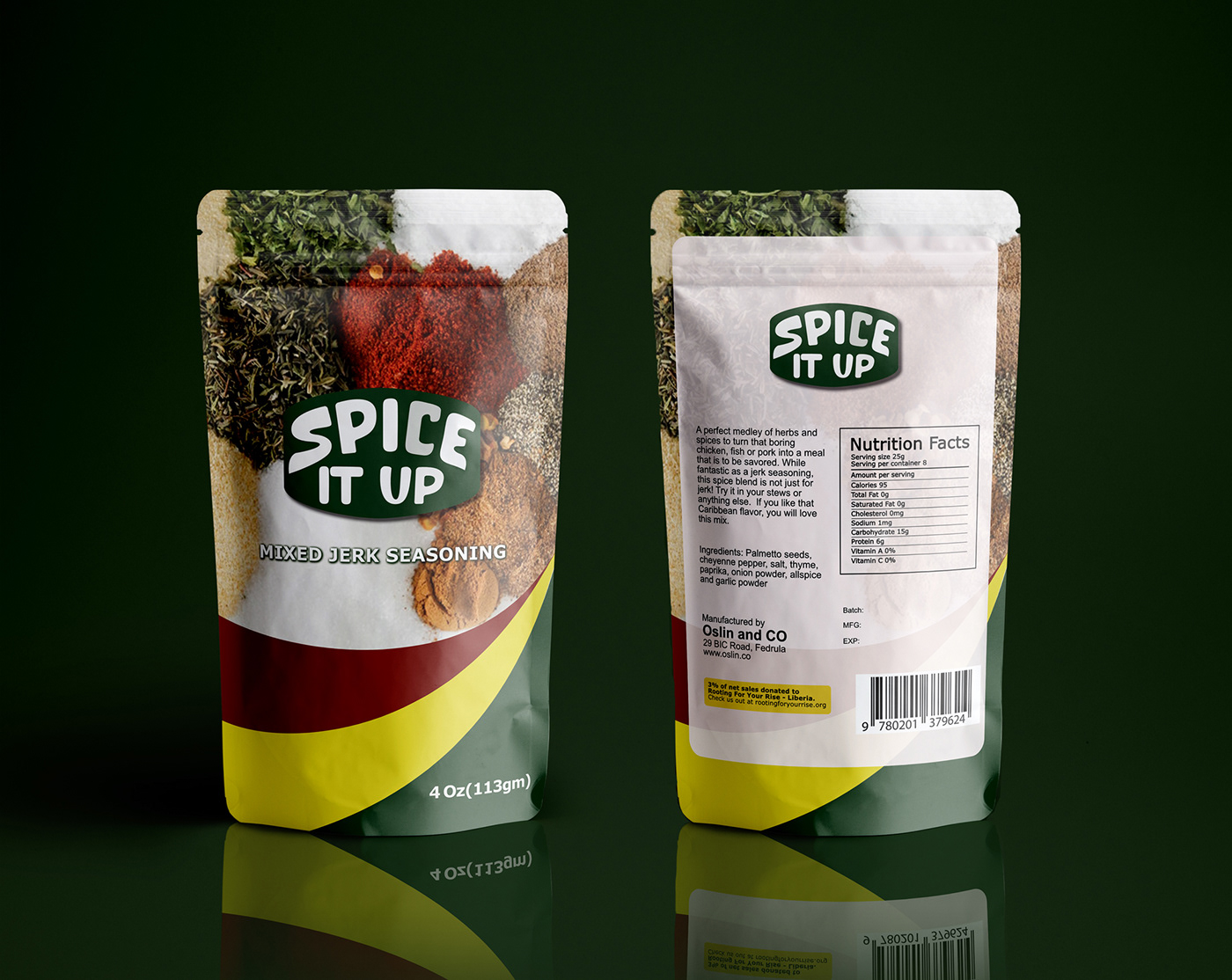 label design Pouch Design  Food Packaging spice Caribbean Spice Packaging spice mix Stand up pouch Food Pouch