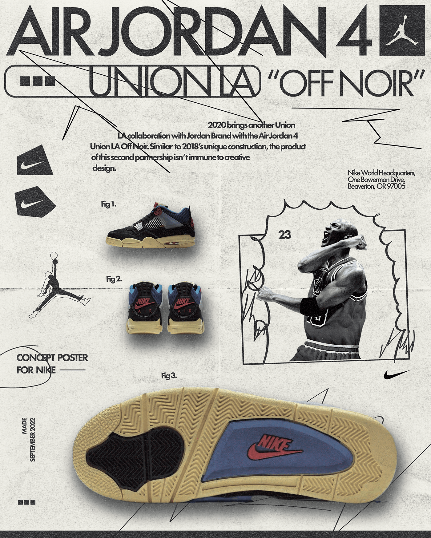 air jordan basketball graphic design  jordan Nike poster Poster Design sneaker Union La