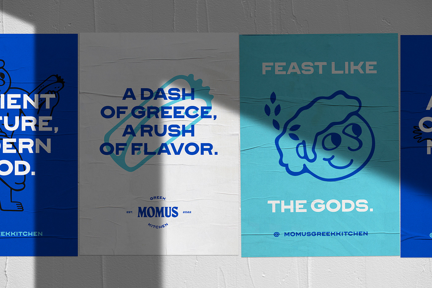 identity Packaging iconography pattern editorial menu merchandise greek restaurant Fast food