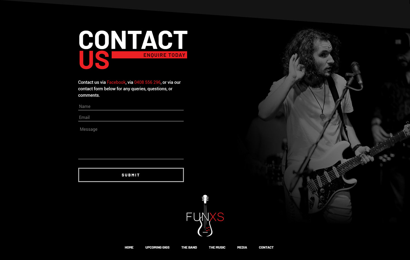 video background parallax dark band one-page wordpress angle red black