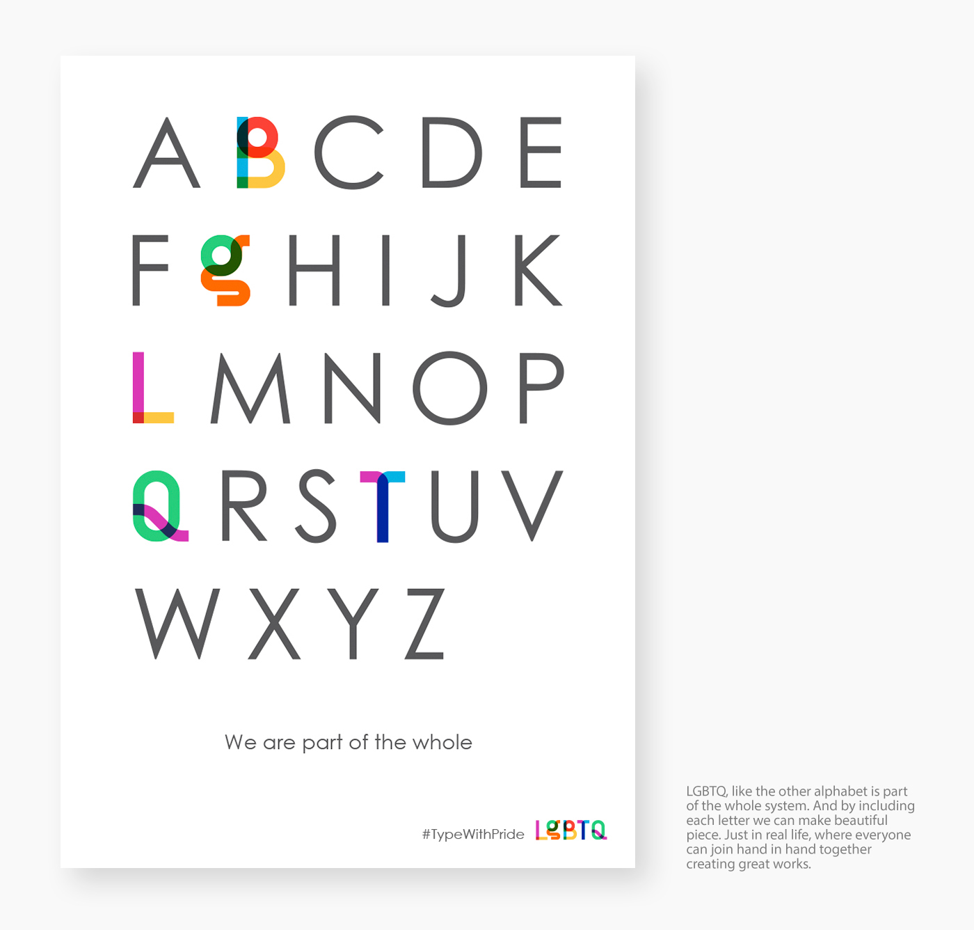 TypeWithPride LGBT poster campaign minimalist White social pride