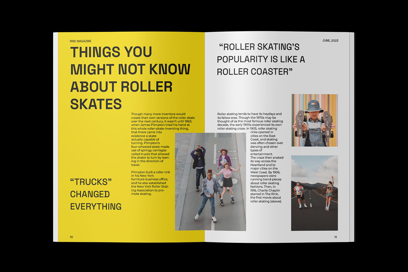 Catalogue editorial magazine Layout InDesign catalog Layout Design rollerskate Magazine design