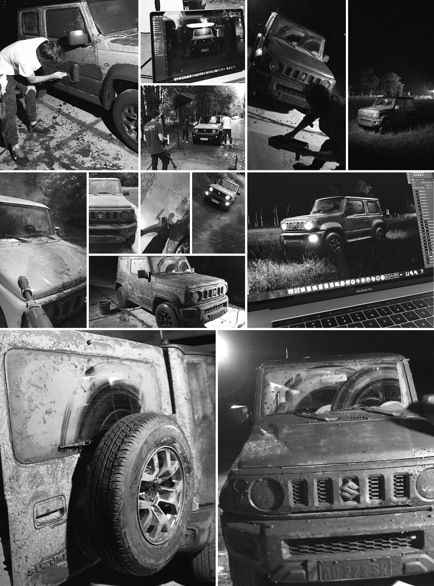 4x4 Autos car editorial jimny night publicidad Suzuki Photography  retouching 