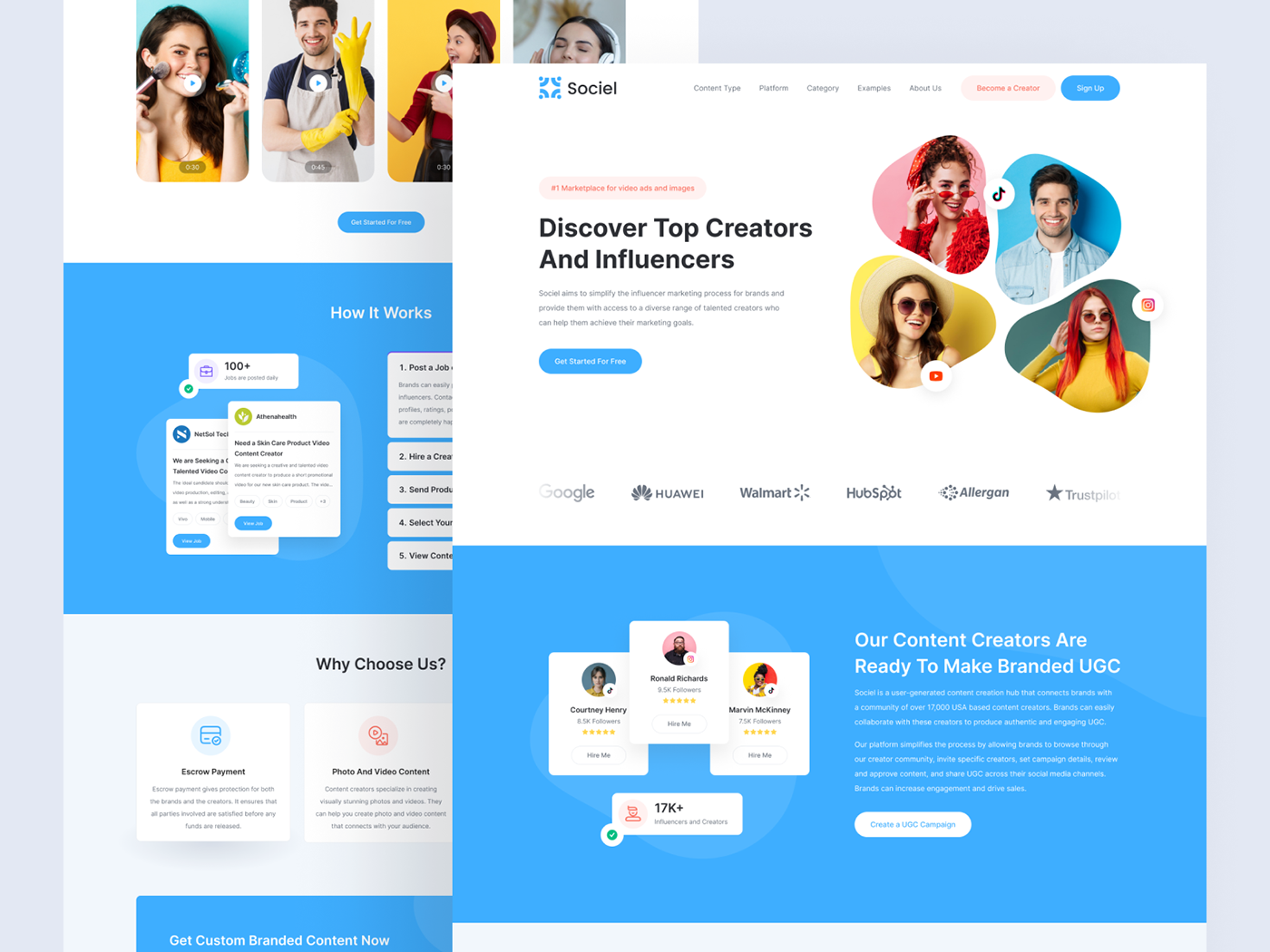 landing page Website Web Design  User Generated Content social media marketing Content Marketing content creation UGC influencer marketing content
