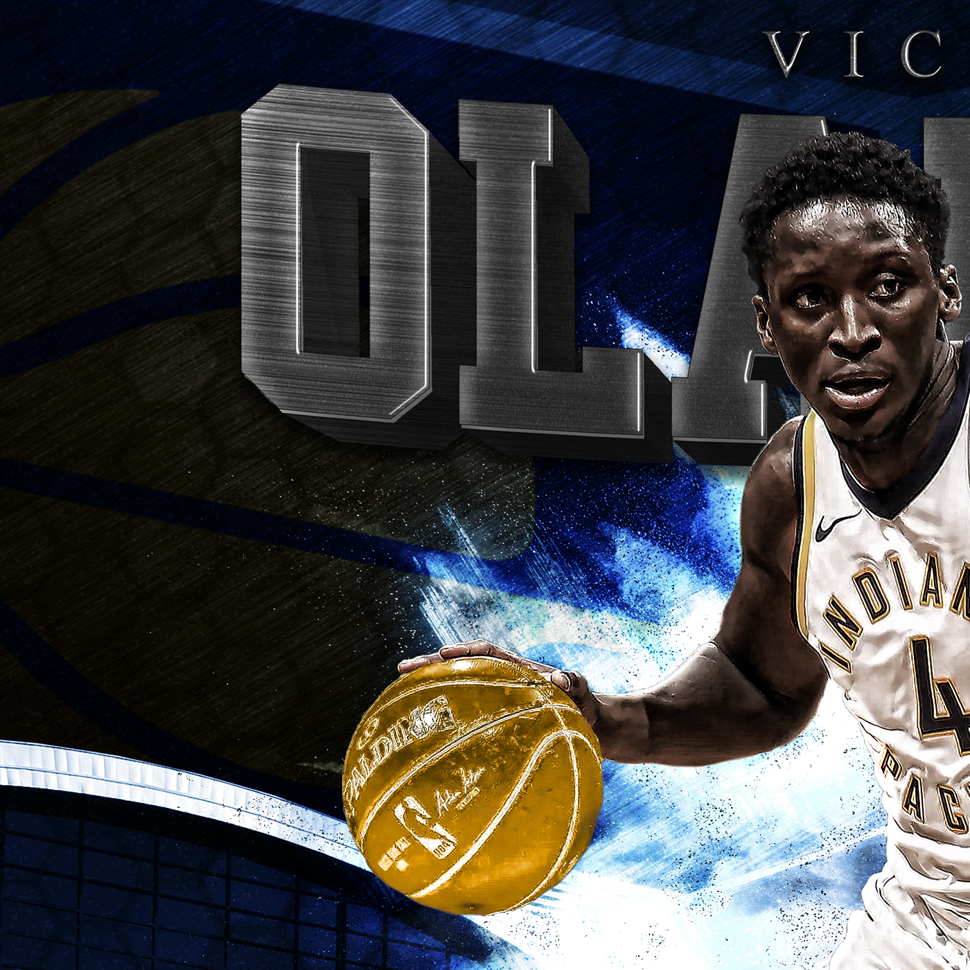 NBA basketball indiana Pacers Victor Oladipo DUNK poster print design sports