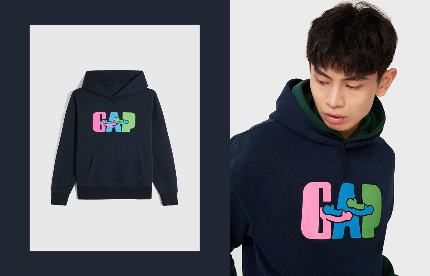 Colourful  gap hoodie Ken Lo more hugs by ken lo more hugs less hate street fashion GAP x Ken Lo