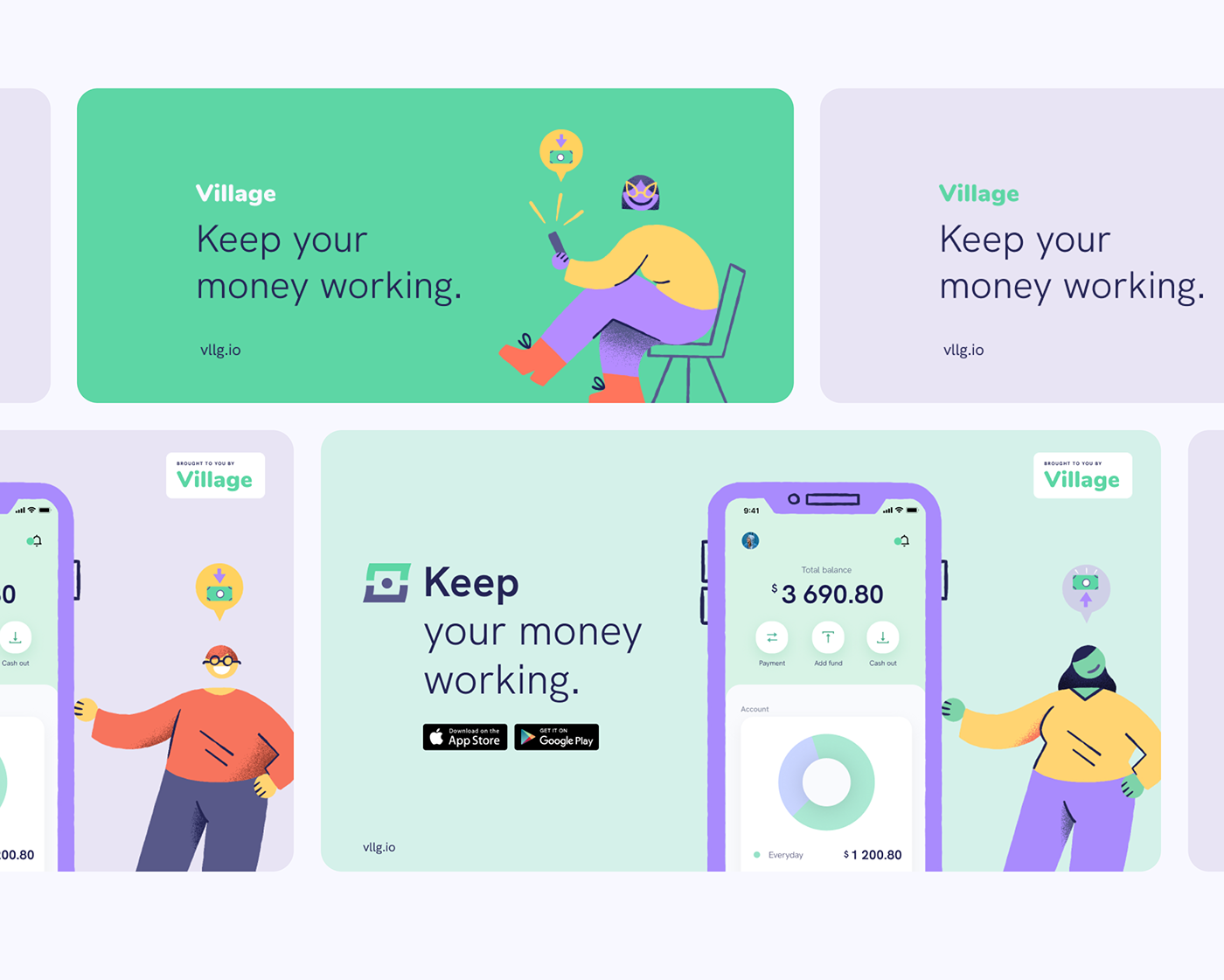 app ui ux finance Fintech Fintech Branding ILLUSTRATION  Procreate Startup startup branding tech wallet app