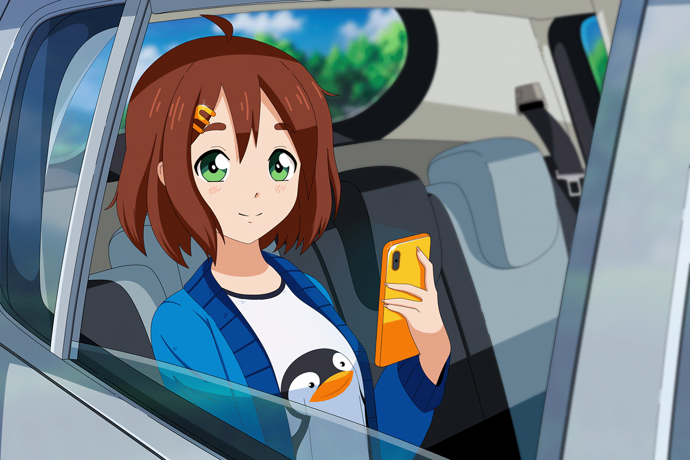 anime Character design  commercial concept delivery ILLUSTRATION  manga taxi video