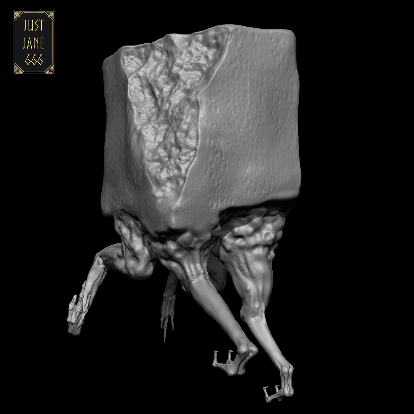 3D 3d modeling creature Creature Design creepy horror Maya monster Render Zbrush