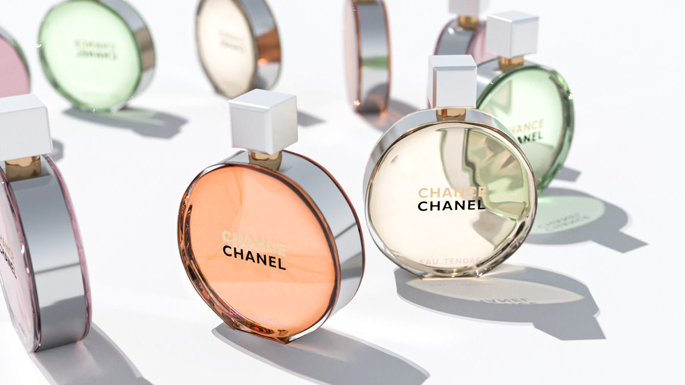3D beauty bottle chanel cinema4d Cosmetic creative design Liquid perfume