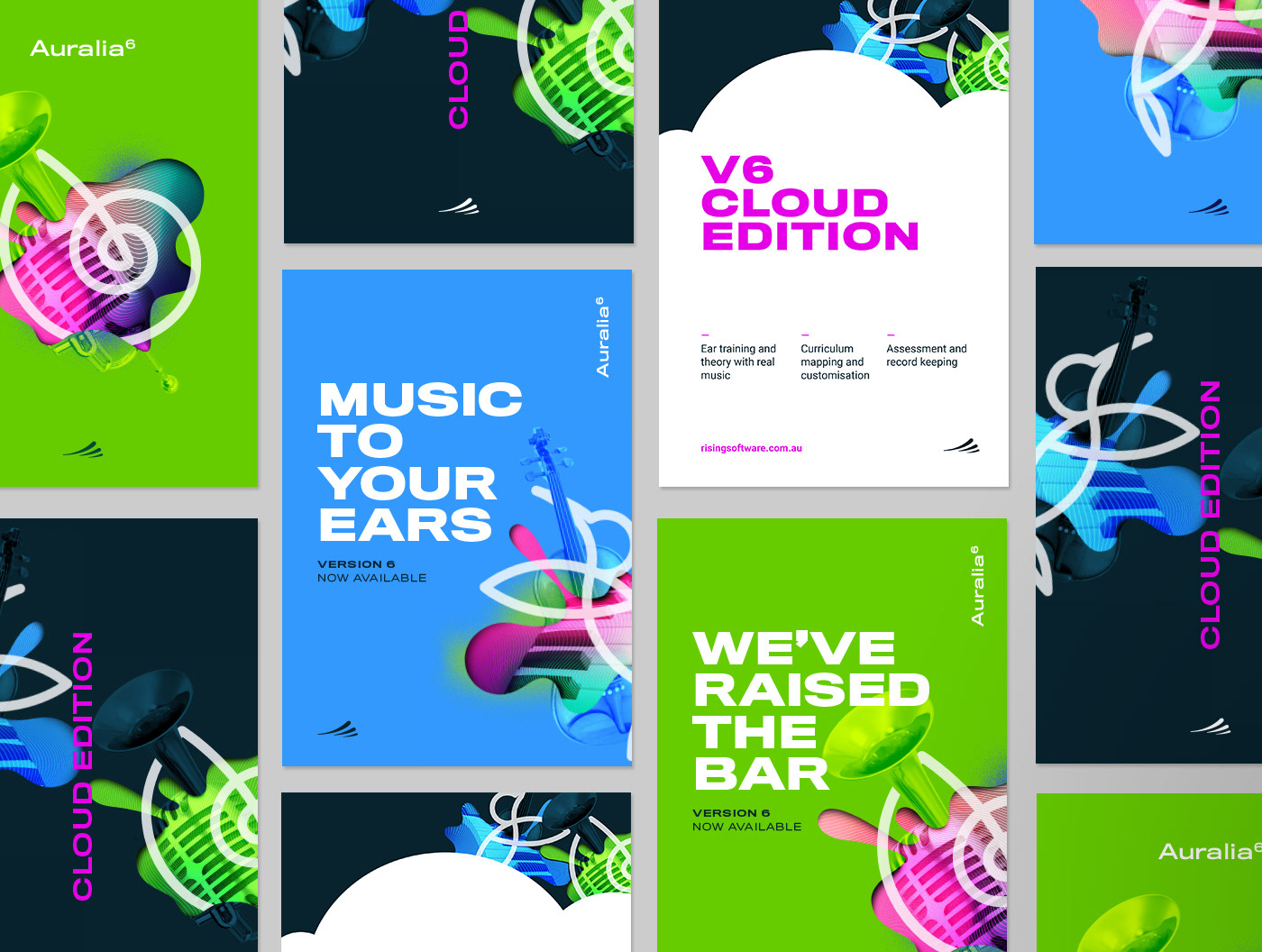 UI music branding  Rising Software music training Digital Art  instruments