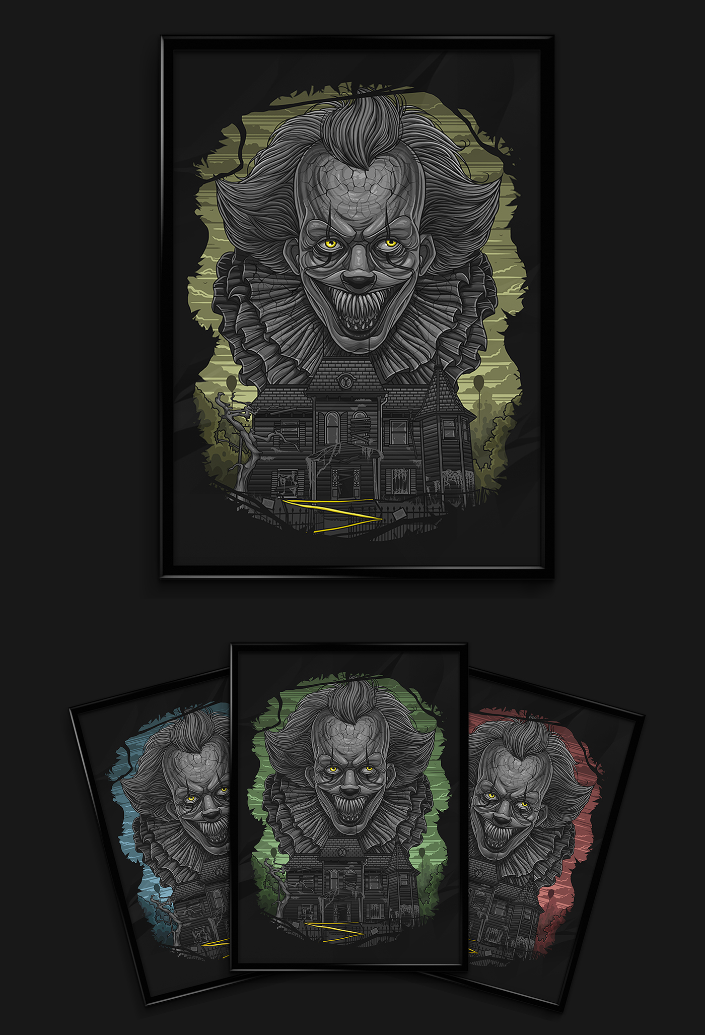tshirt tee design poster movie print concept pennywise IT horror