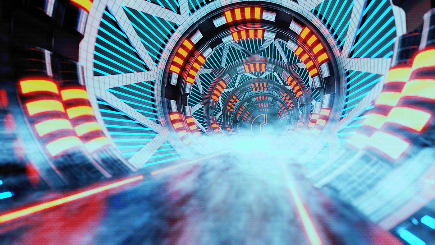 Environment design foggy sci-fi art science fiction tunnel