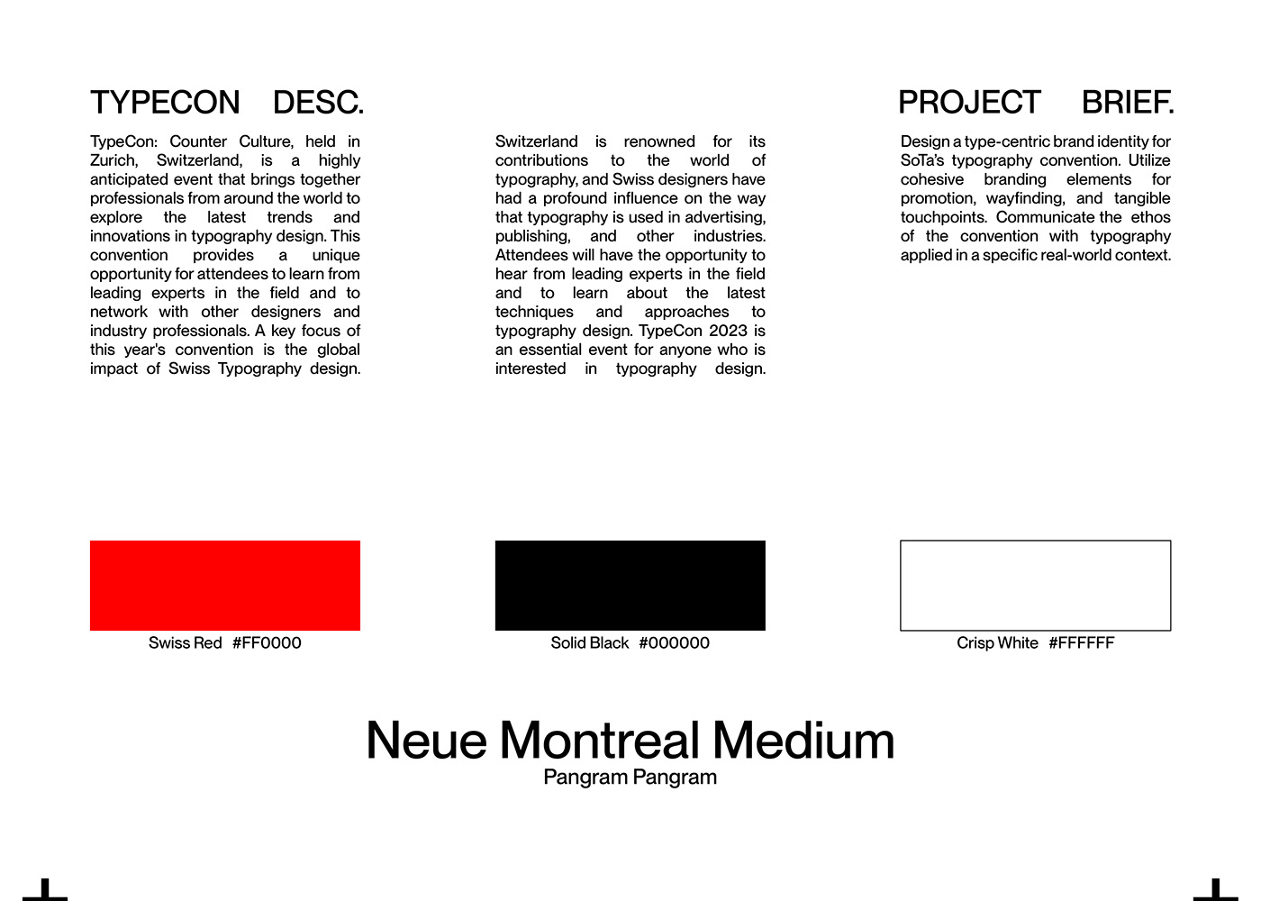 brand identity conference grid identity minimal modern pangram pangram swiss Switzerland typography  