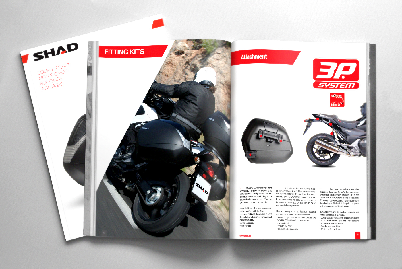 shad nad Diseño editorial Catalogo SHAD Motos Veleta&Co catalogo bikers KTM BMW Ducati