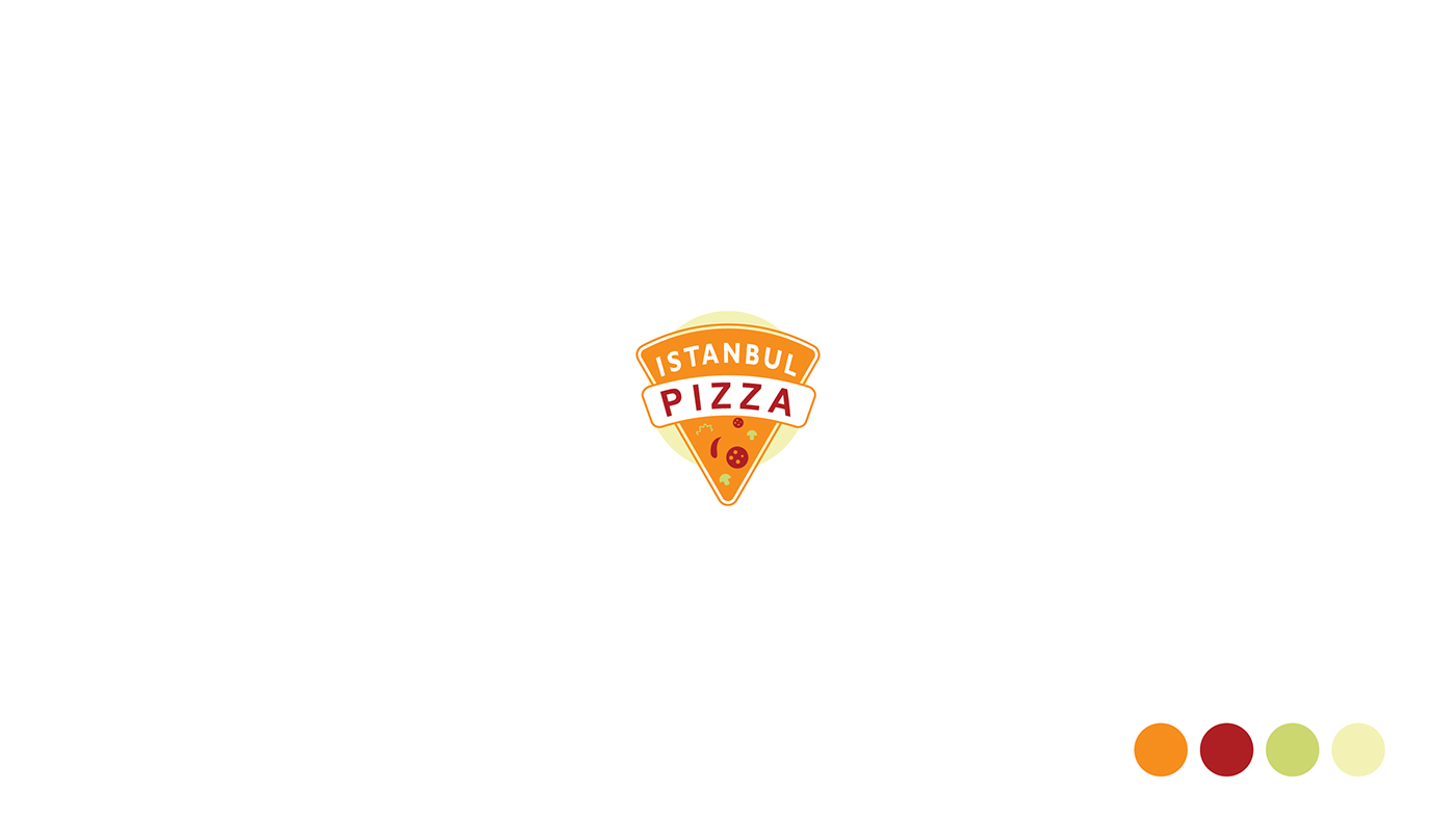 Pizza restaurant logo colors happy