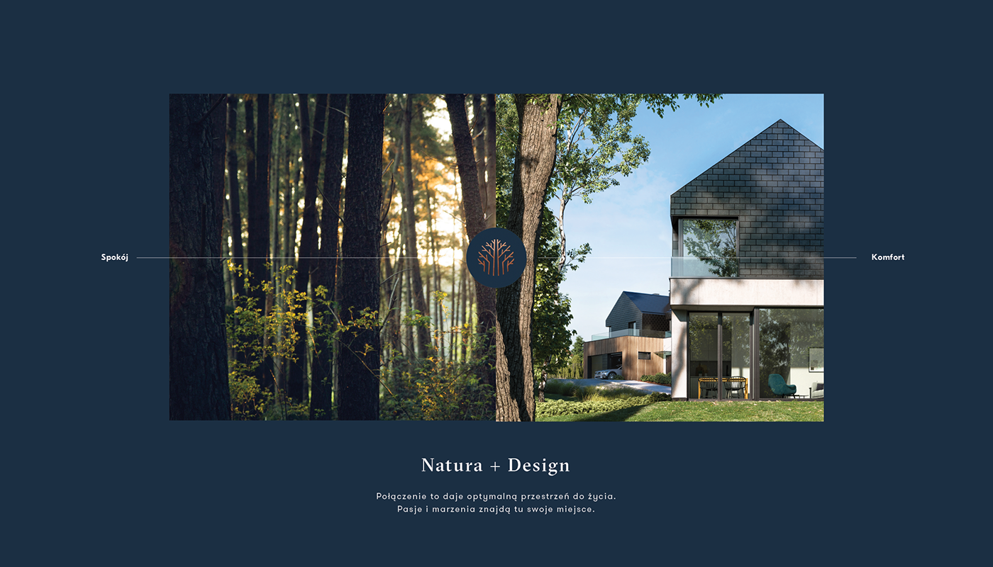 real estate logo branding  idendity dark blue elegant copper hotstamping Render Web Design 