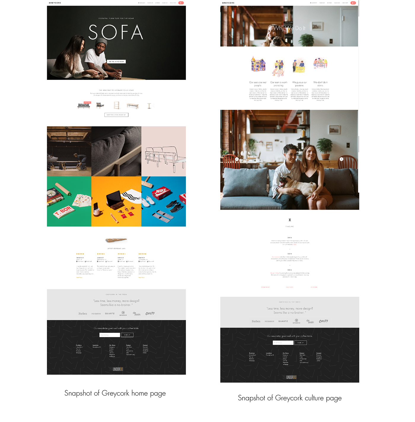greycork pattern sofa furniture internship Webdesign