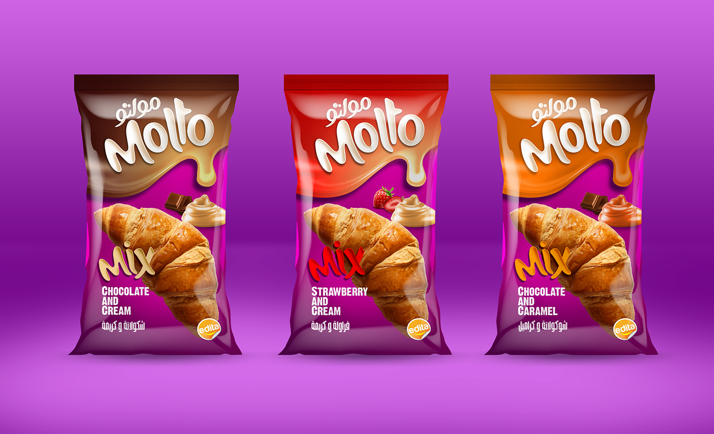 Packaging bread savory Sweets croissant pate molto rebranding faceleft Pack