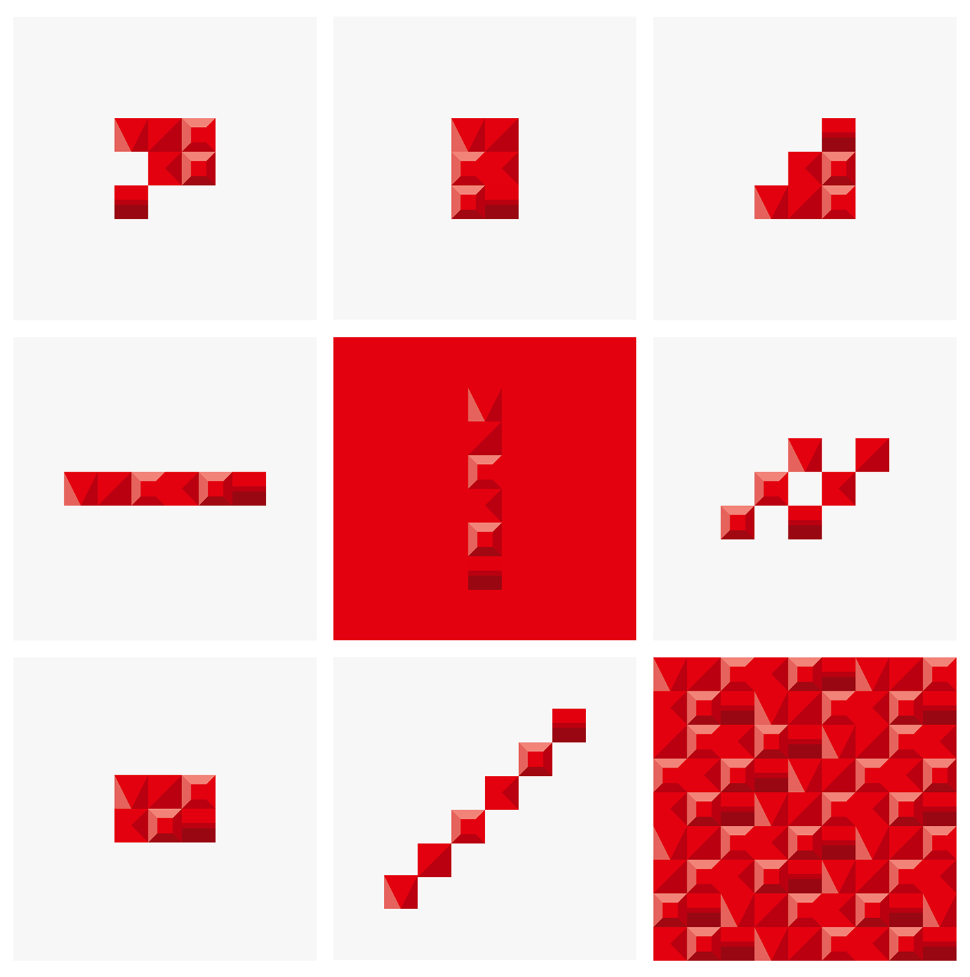 identity graphic design  pattern construction geometry minimal logo red triangle branding 