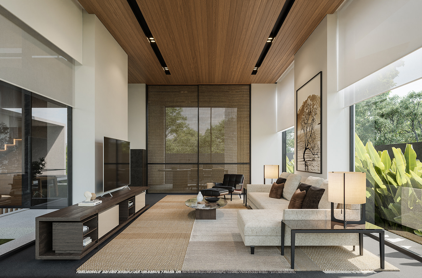 3D architecture blender CGI design house Interior modern Render visualization
