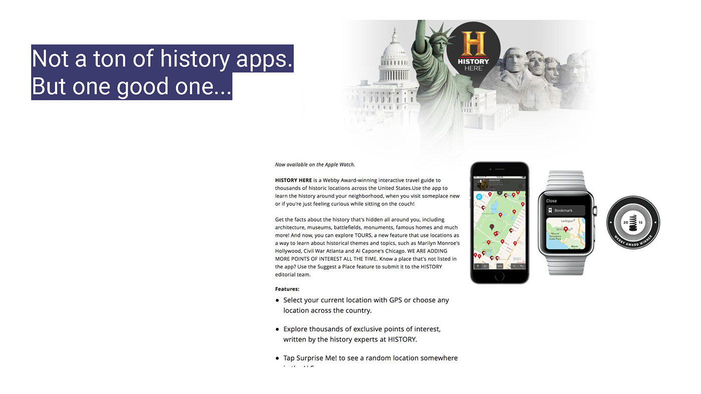 app design app Apple App ios history walking google maps api wiki UX UI