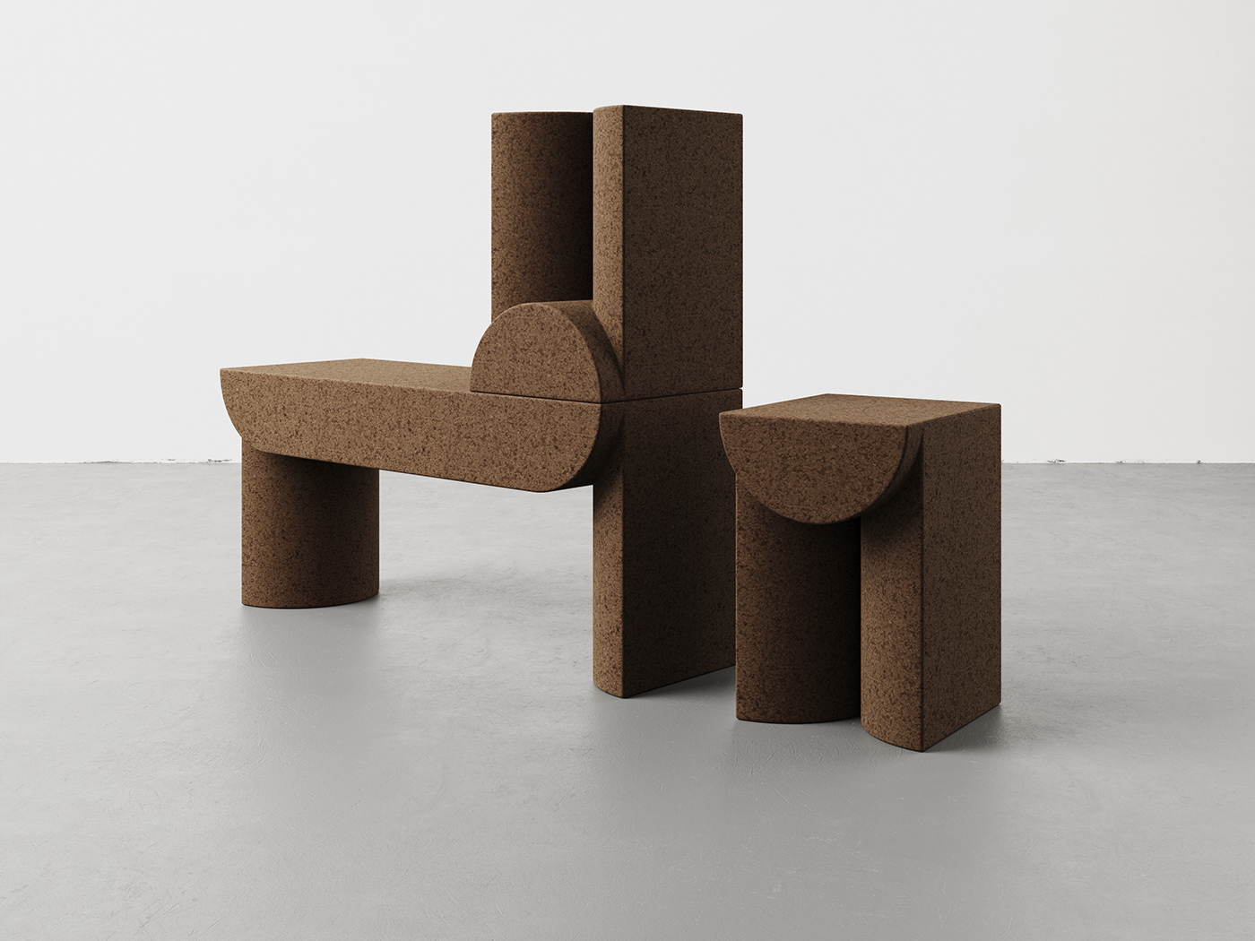 bench black cork concept design corkwood   design furniture design  product design  stool ukraine design ukrainian