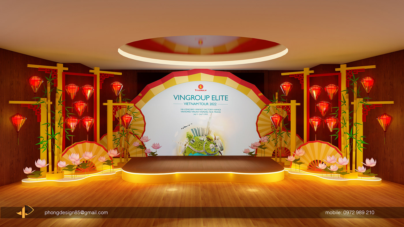 3D design Event PHONGDESIGN85 product design  SAN KHAU 3D Stage3D tet vietnam