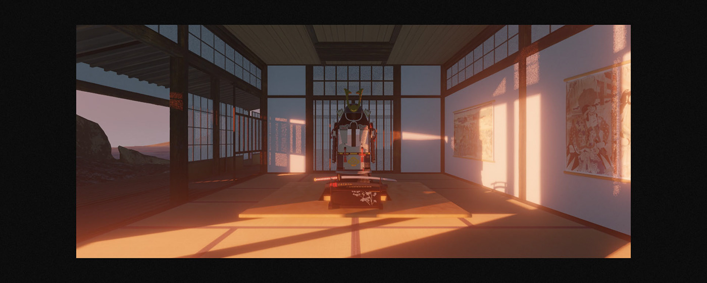3D 3d art animation  Audio Visual audiovisual blender Eevee japanese samurai visualization