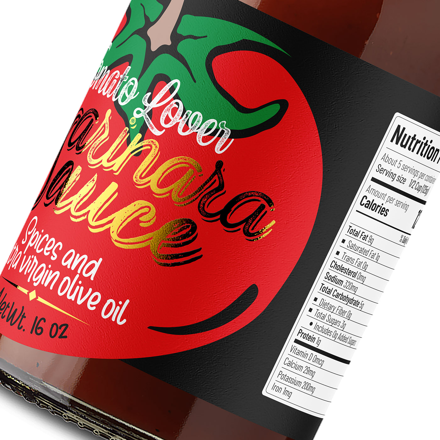 Food  label design packaging design sauce Tomato Tomato Lover