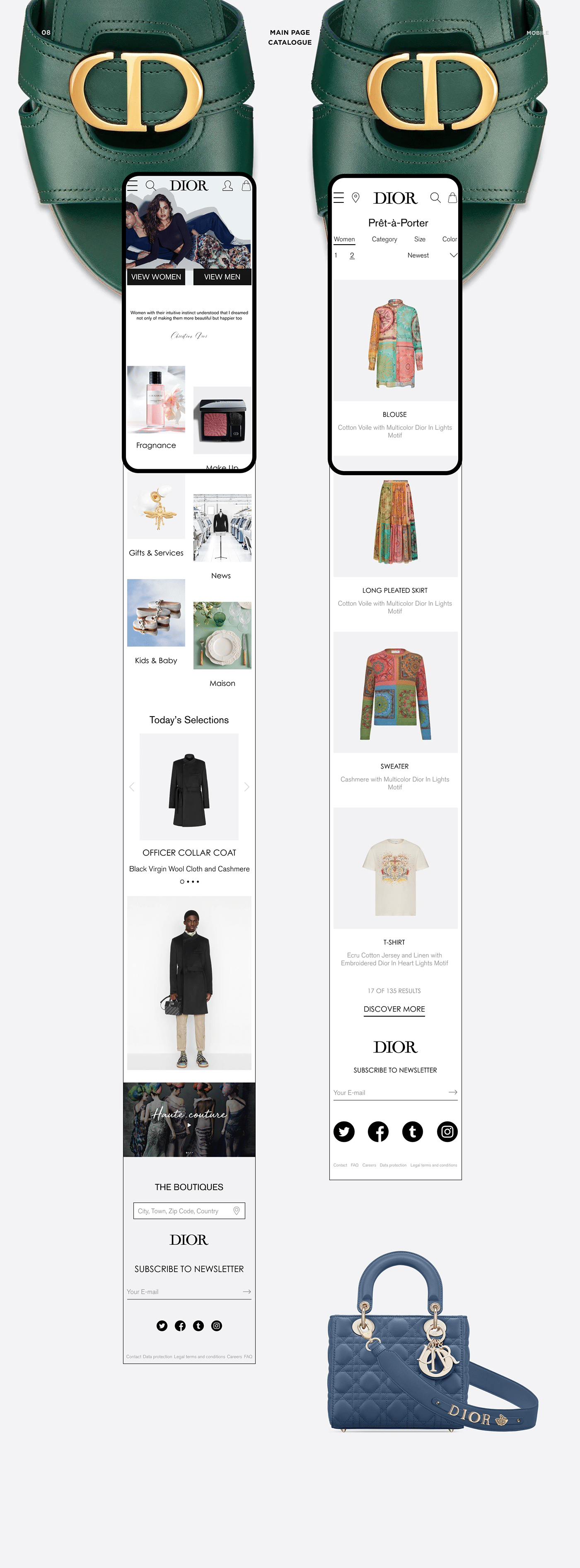 christian dior design Dior e-commerce Fashion  UI UI/UX ux web-design web-store