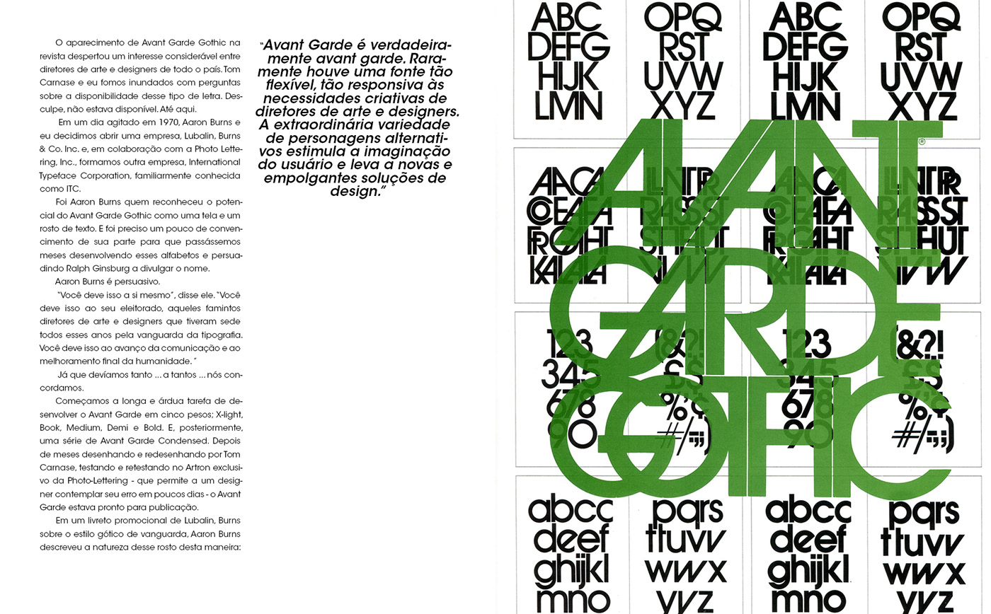 design editorial ıtc avant garde tipography