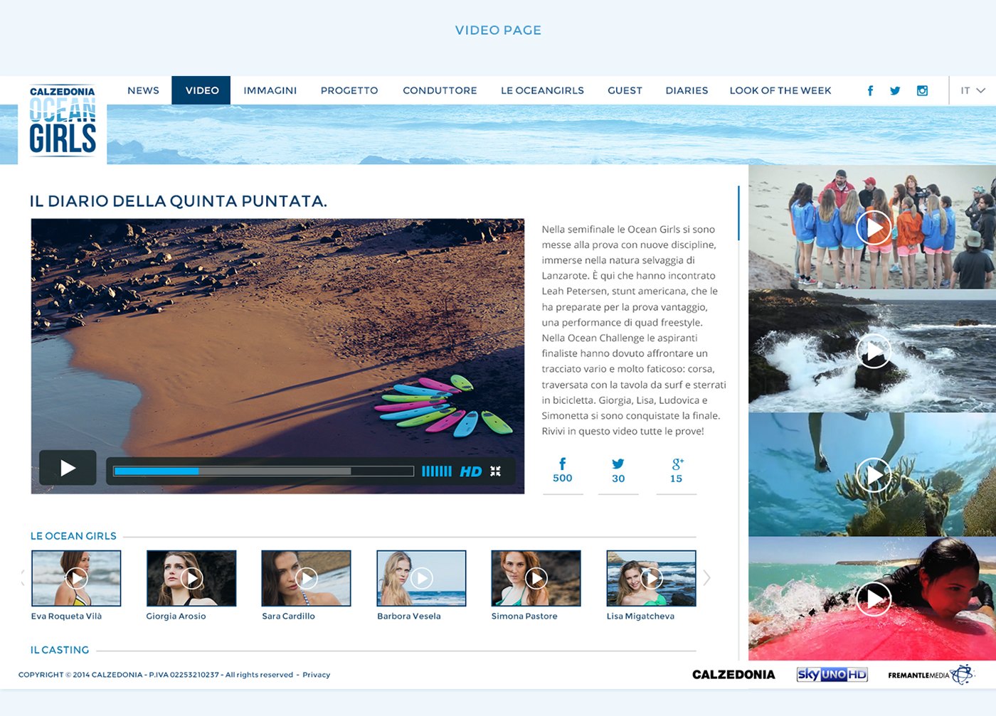 calzedonia Ocean girls beach blu Responsive mosaic