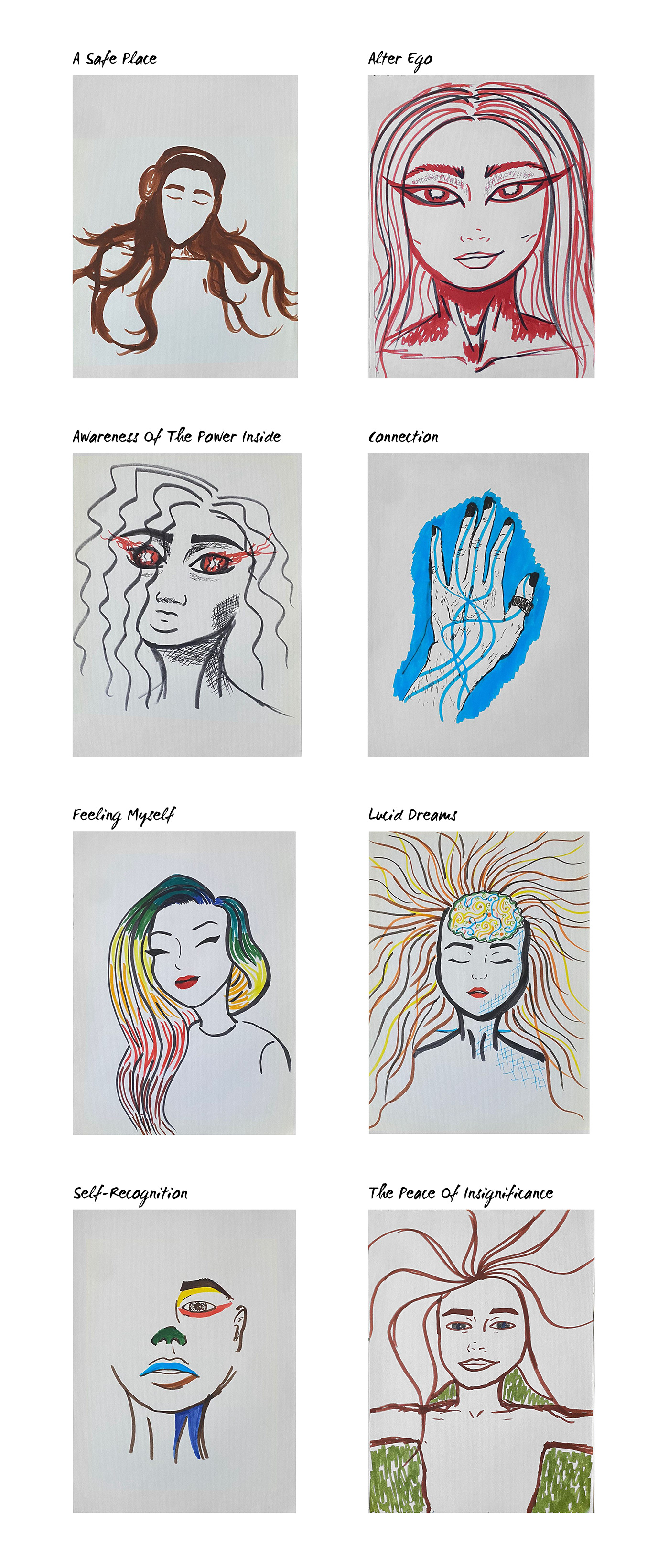 Drawing  ILLUSTRATION  hand drawn fauvism Expressionism emotions markers Speed Art art teenager