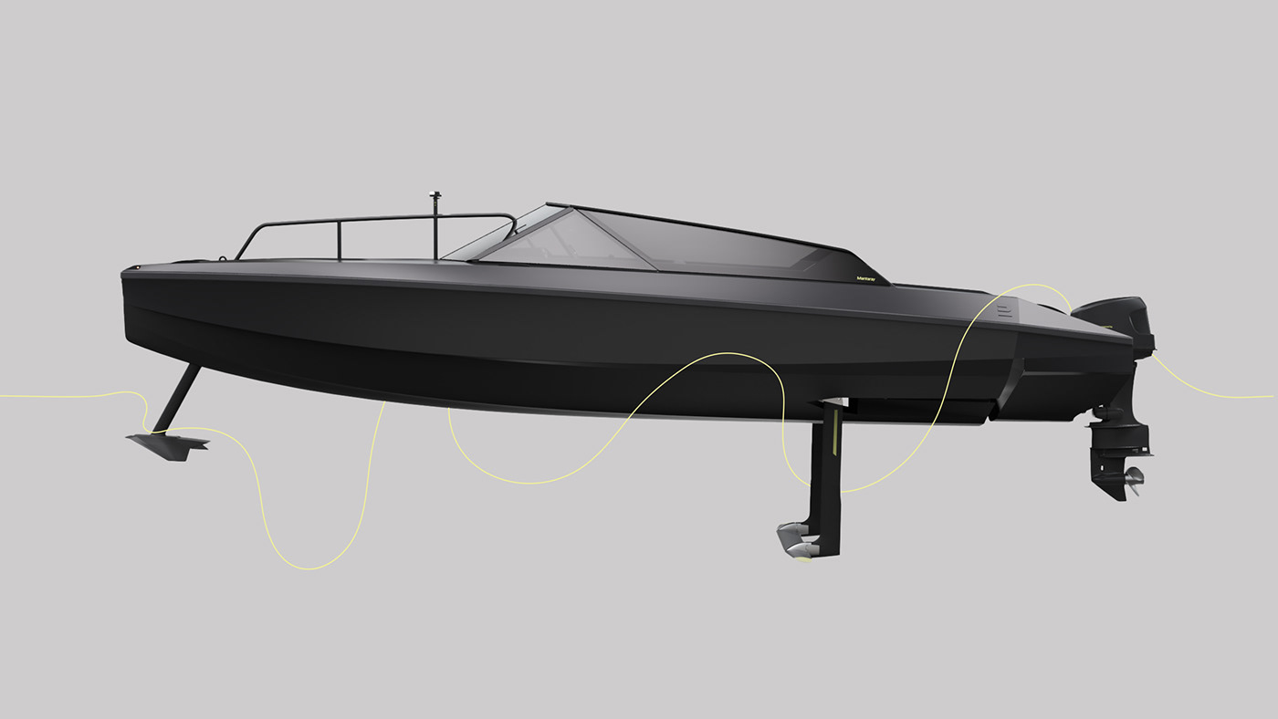 identity boat display design Interface hydrofoil electric vehicle UX design logo nordic electric boat