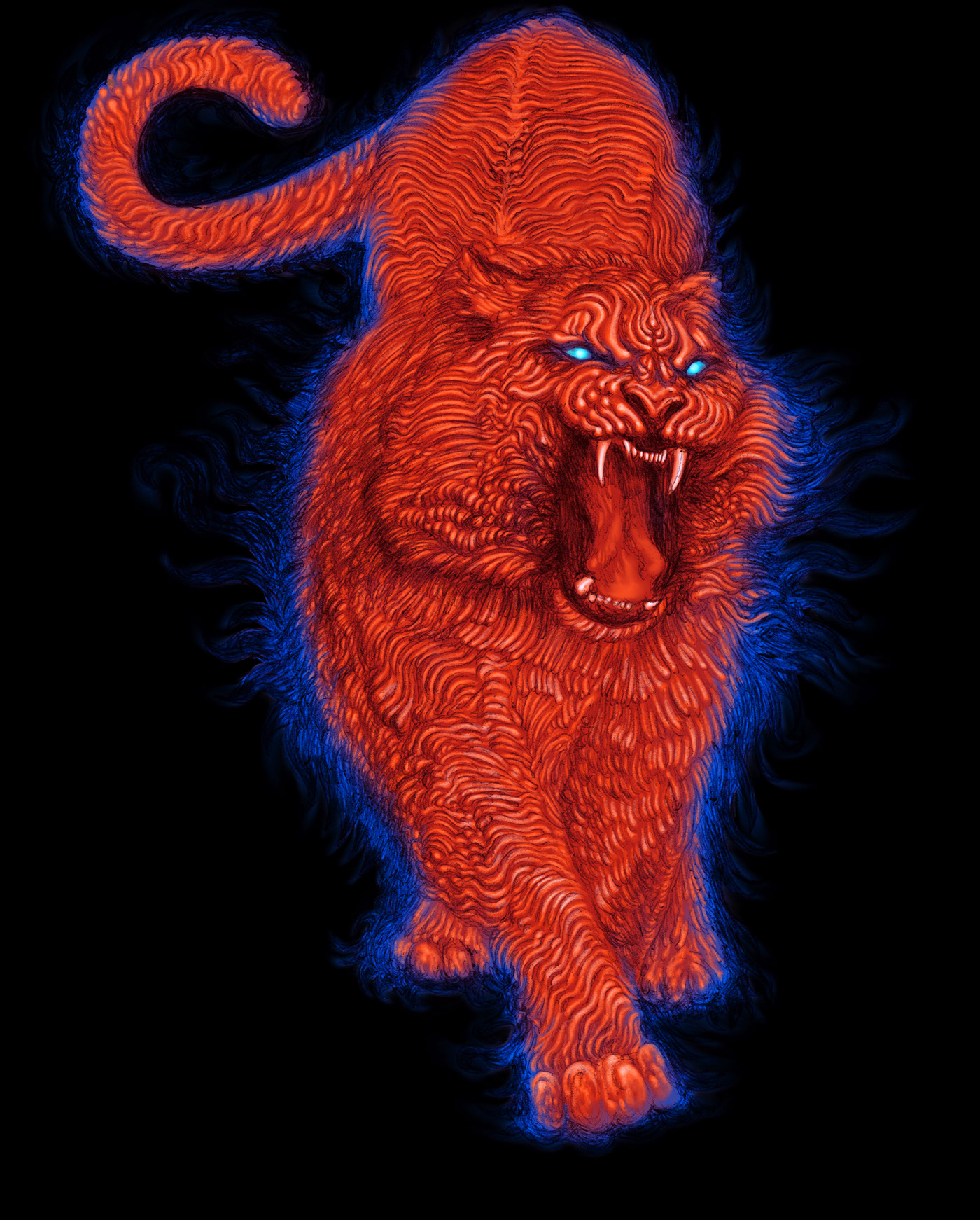 monkey tiger ox inonesian dragon lion+dog animal ILLUSTRATION  artwork colors light