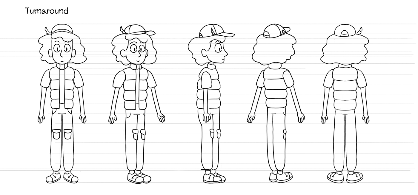 Character design  Character silhoutte preproduction pre-production hilda Netflix original character Poses expressions