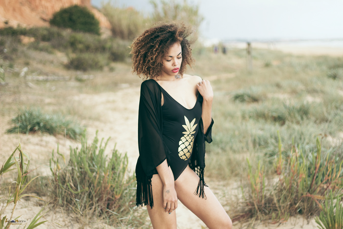 afro girl sexy Hot playboy Pineapple beach swimwear body