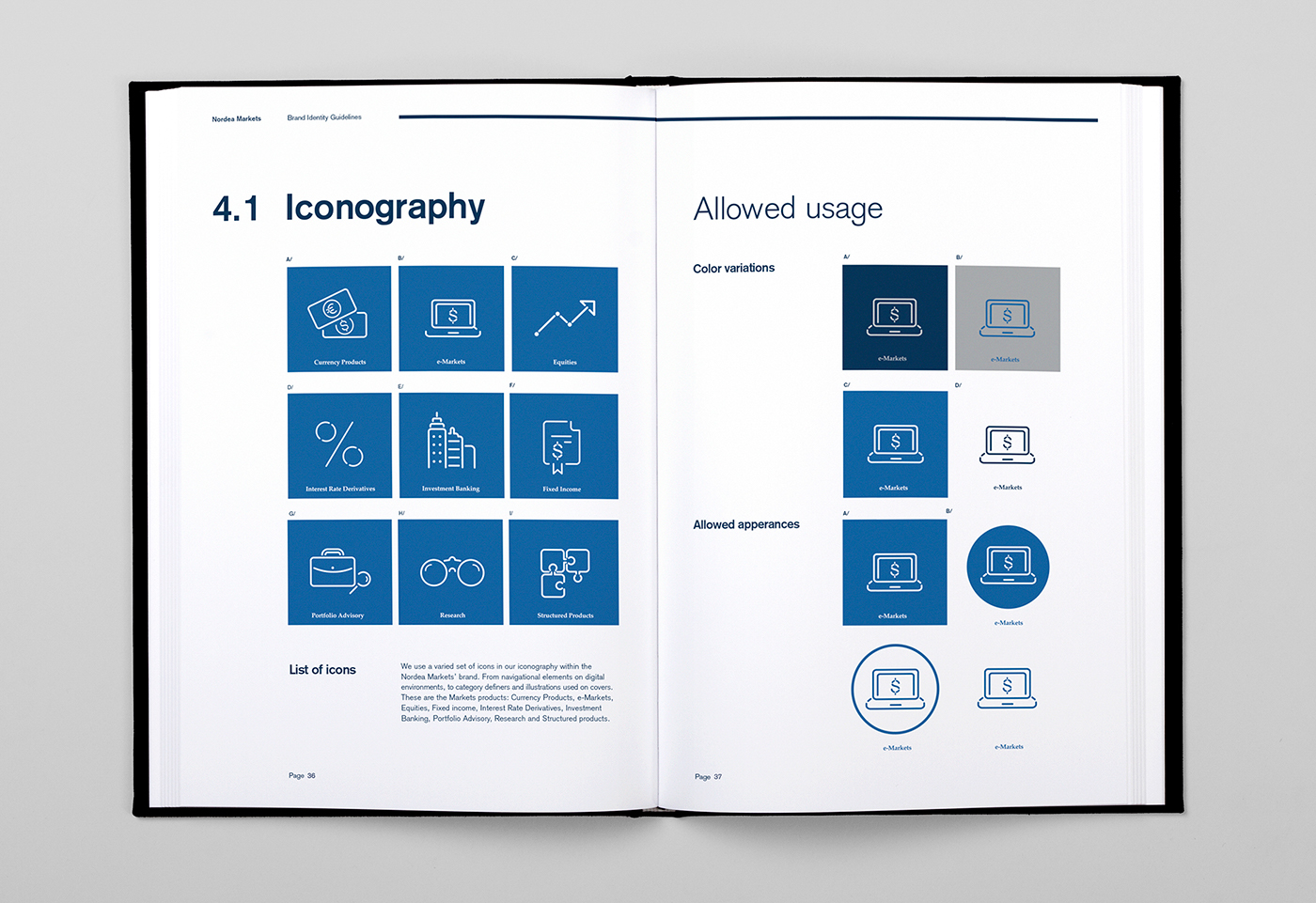 guidelines manual editorial still life banking corporate identity icons iconography stationary book case businesscards folder cloth