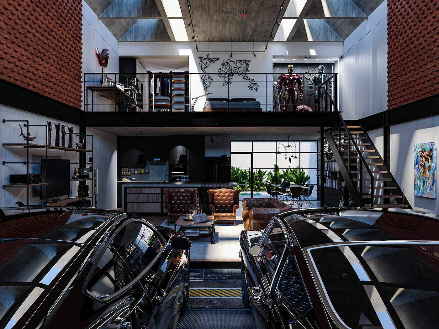  Modern  Industrial  Garage  Loft on Behance