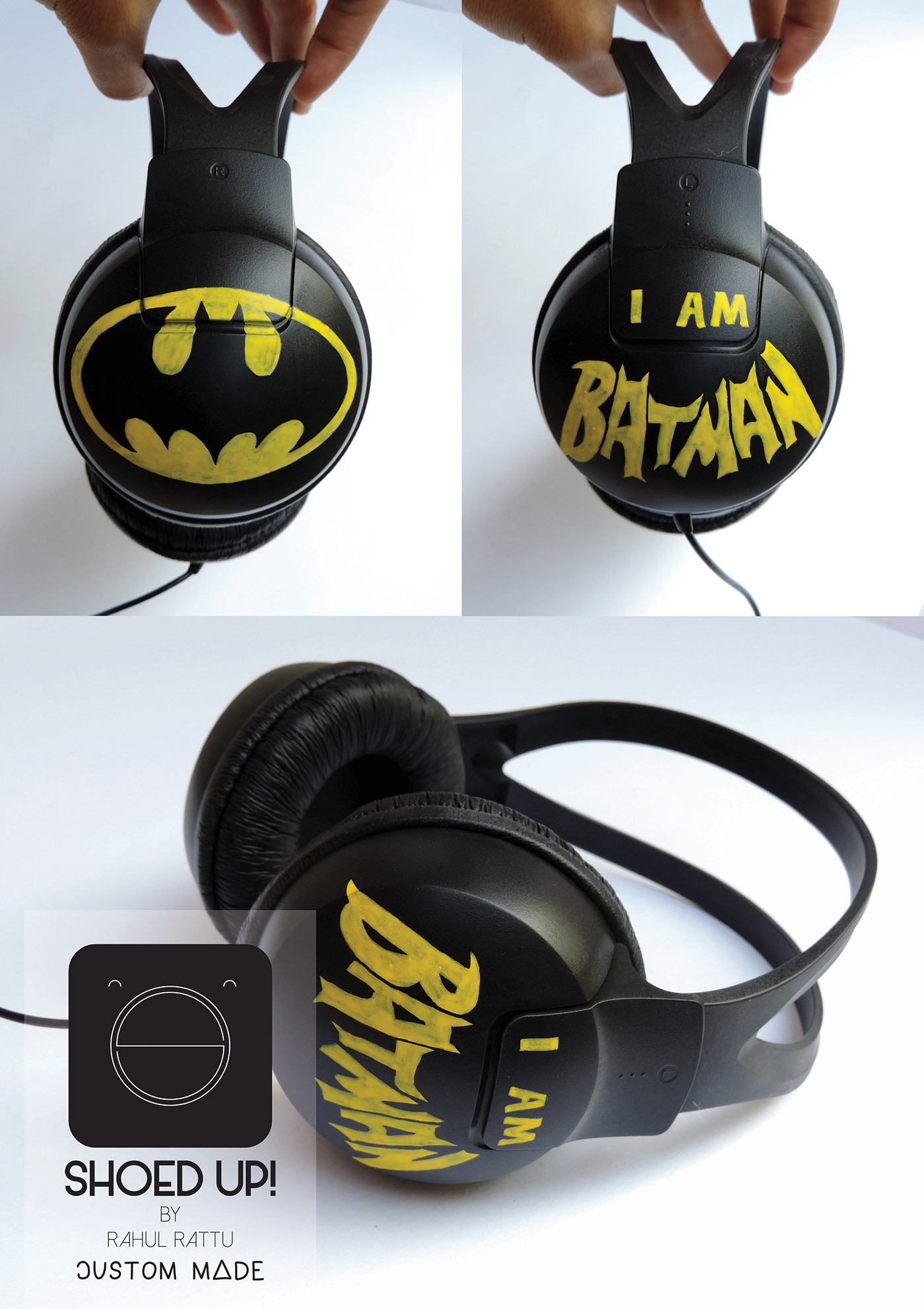 custom made customized shoedup shoedupbyrahul headphones phillips batman brushwork handpainted fine art