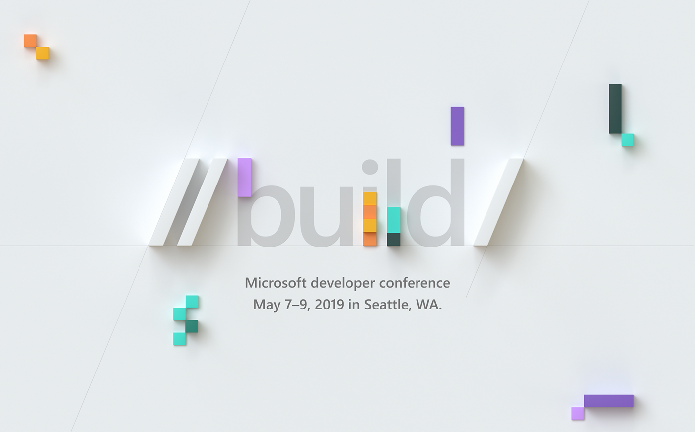 Microsoft build // cubes colorful Peices construction