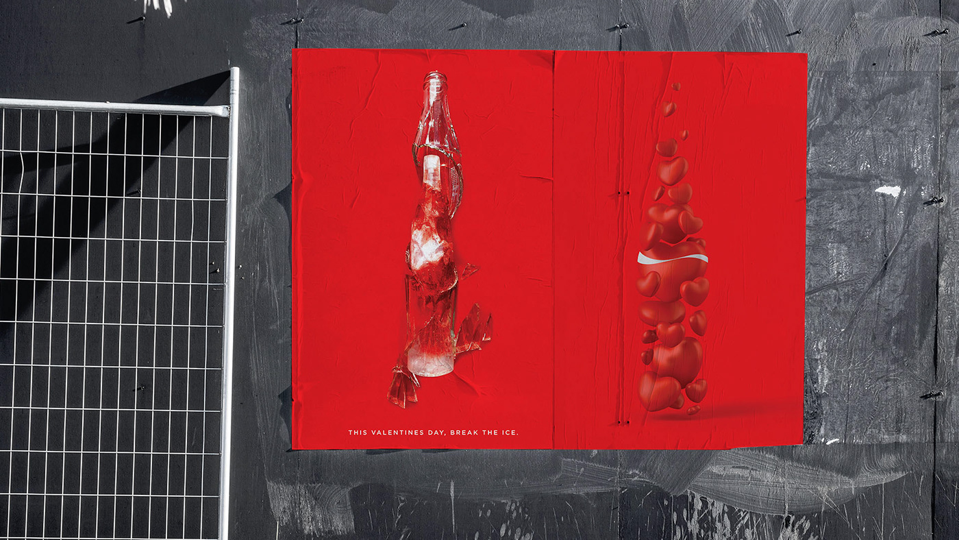 poster graphic design  ILLUSTRATION  Coca-Cola red bottle coke