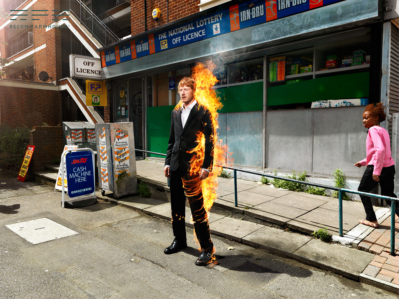 Fashion  man fire London suit fireman effects people Documentary  Flames