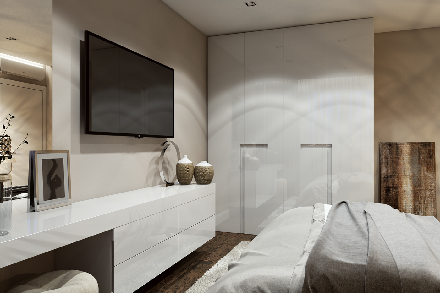 bedroom contemporary Interior night inspiration