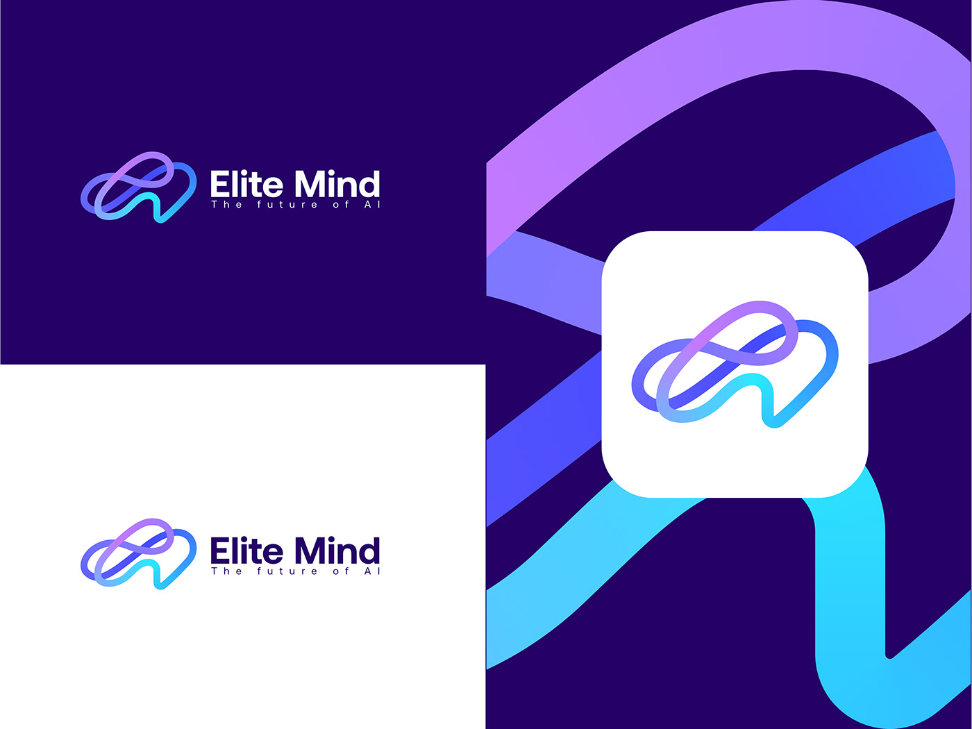 brain mind infinity Chatbot Chat ai ai logo brand identity logo designer branding  logotypo