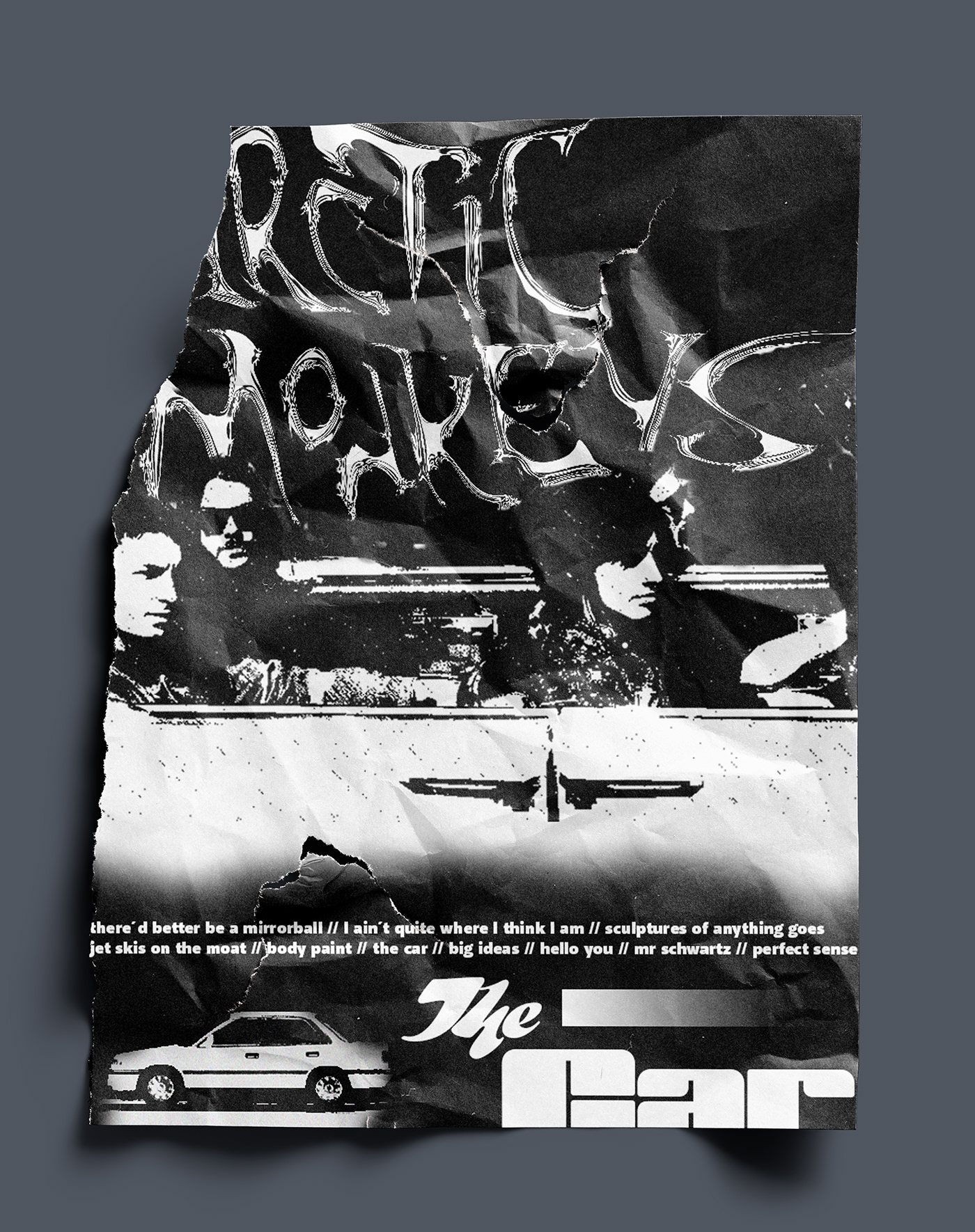 arctic monkeys poster music musica Auto The car Alex Turner indie graphic design  typography  