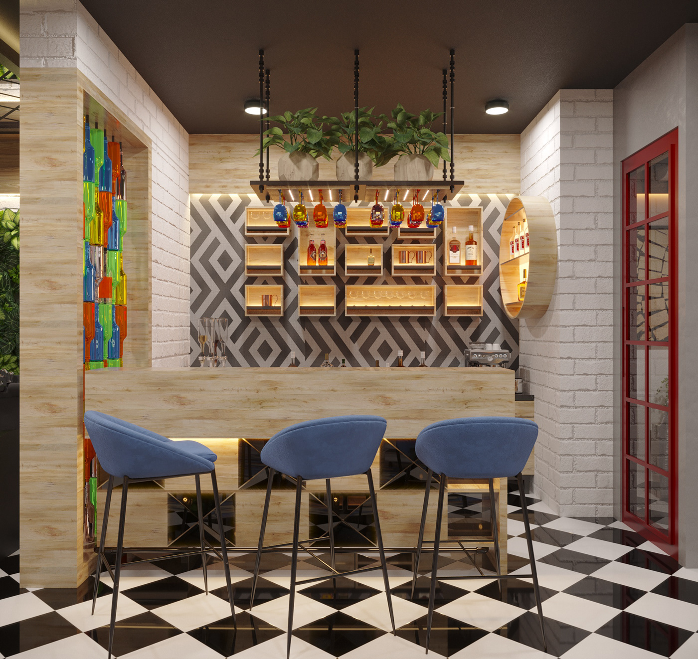 3D architectural gujarat India Interior interior design  modern saloon design Saloon valsad visualization
